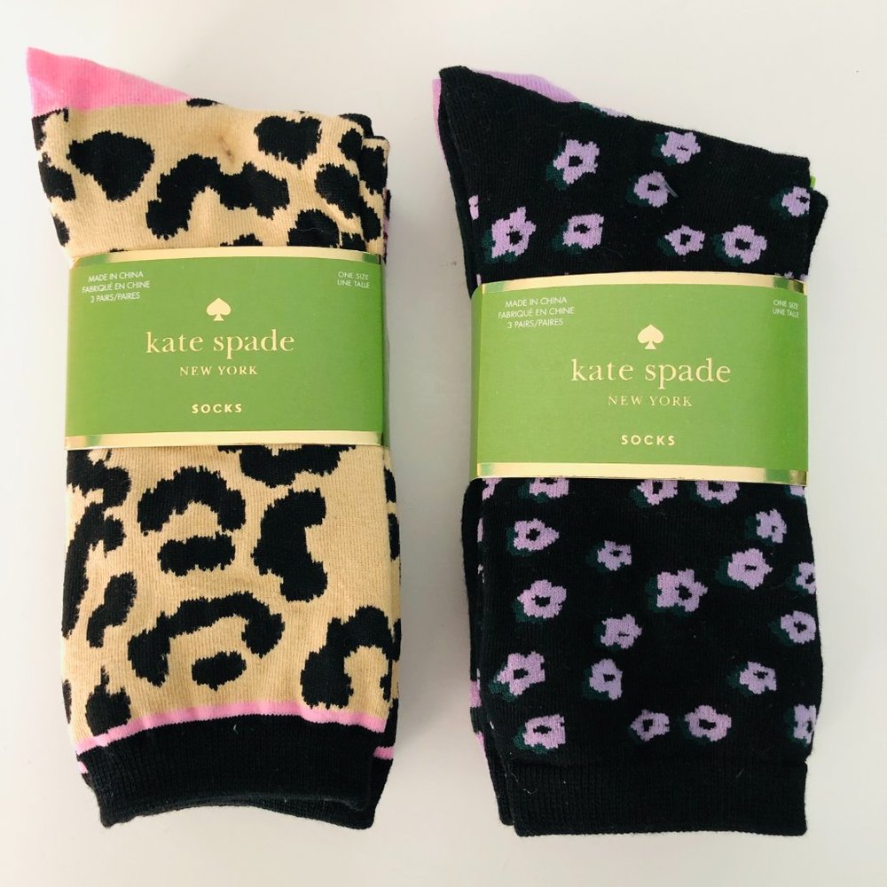 KATE SPADE 6 Pair Crew Socks NWT